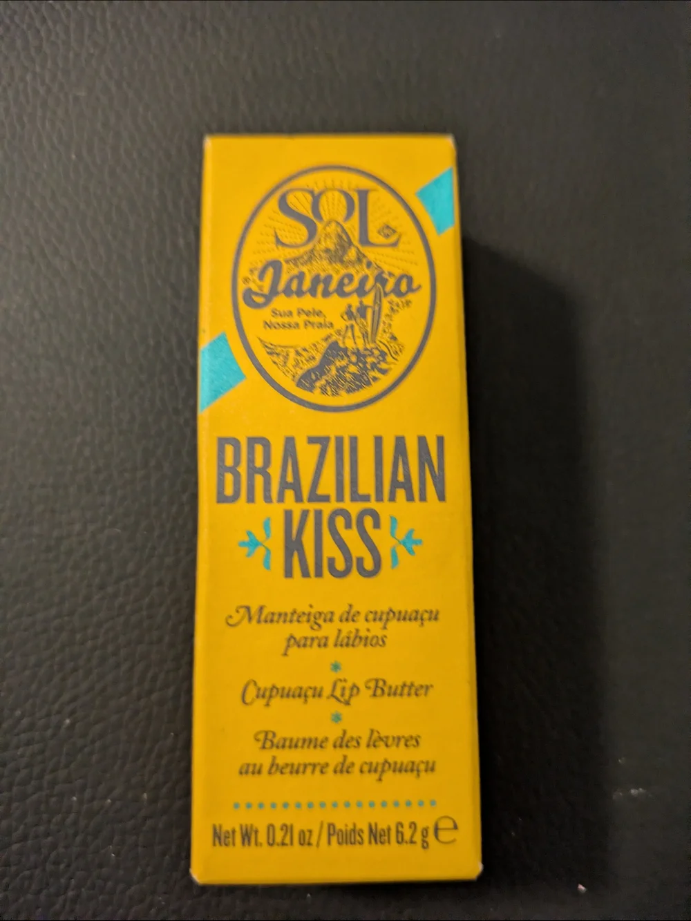 Sol de Janeiro Yellow & Teal Brazilian Kiss Lip Butter Packaging